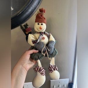 Vintage Sitting Snowman